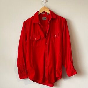 Vintage Pine Grove Bright Red Button-Up Corduroy Shirt